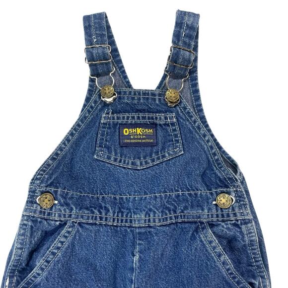VTG OshKosh B'Gosh Vestbak Denim Overalls Baby Size 12 Months USA Farm Play Cute - Picture 2 of 14